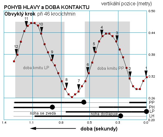 Graf: pohyb hlavy a doba kontaktu II