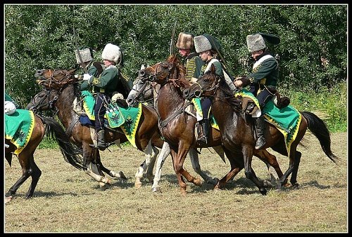 Útok teresiánských husarů v podání o.s. Kavalerie Náchod.