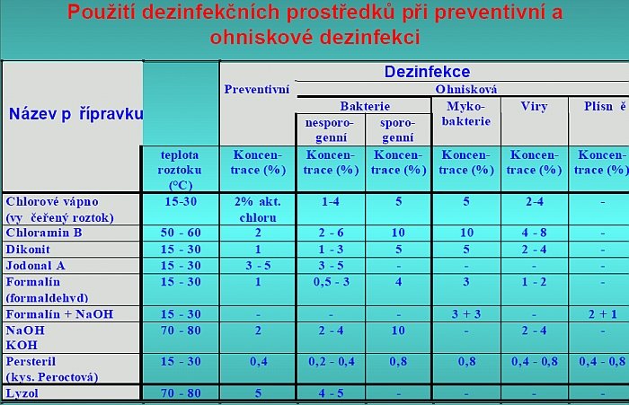 dezinfekce stájí