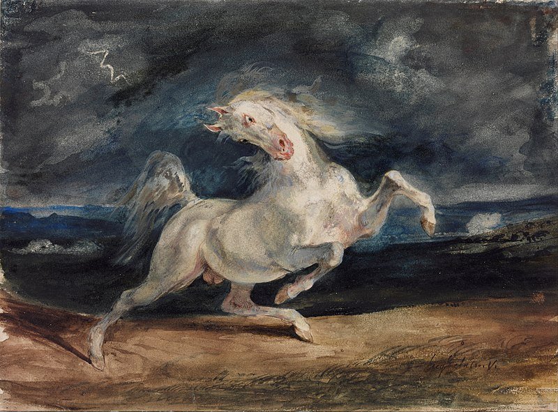 Kůň vyděšený z bouřky - Eugène Delacroix