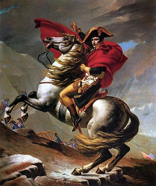 Napoleon při přechodu Alp – Jacques-Louis David 